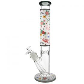 Cupid Love Straight Glass Waterpipe - 39cm, 7mm Thickness