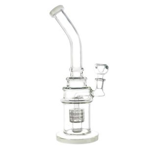 Slight Bent Glass Matrix Waterpipe - 30cm