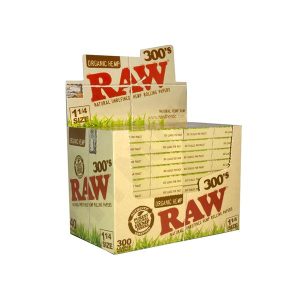 Raw Organic Hemp 1 1/4 Size Creaseless 300's Rolling Paper - Box