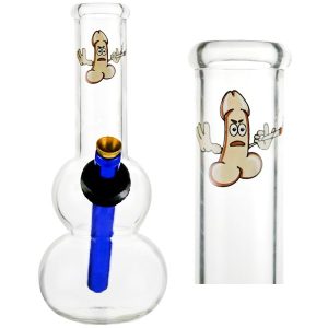 Smokin' Penis Double Bubble Glass Waterpipe