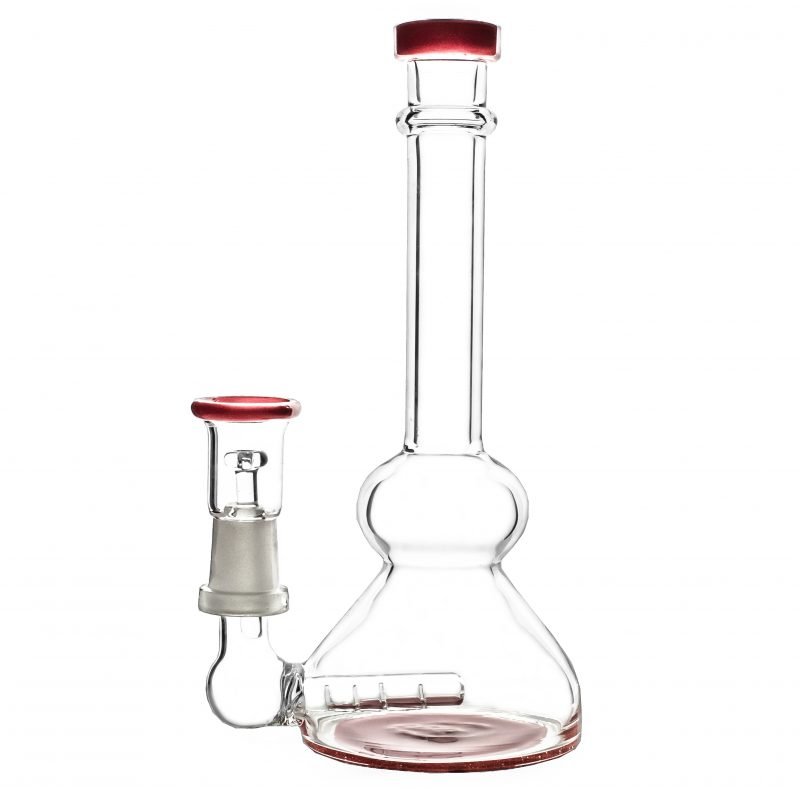 DU-12170 Inline Percs Volcano Glass Bong Red