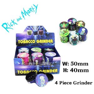 3D Rick & Morty Designs 4 Piece 50mm Herb Grinder