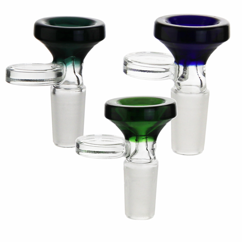 Wholesale Colored Glass Slider Cone Piece with Coin Handle 14mm