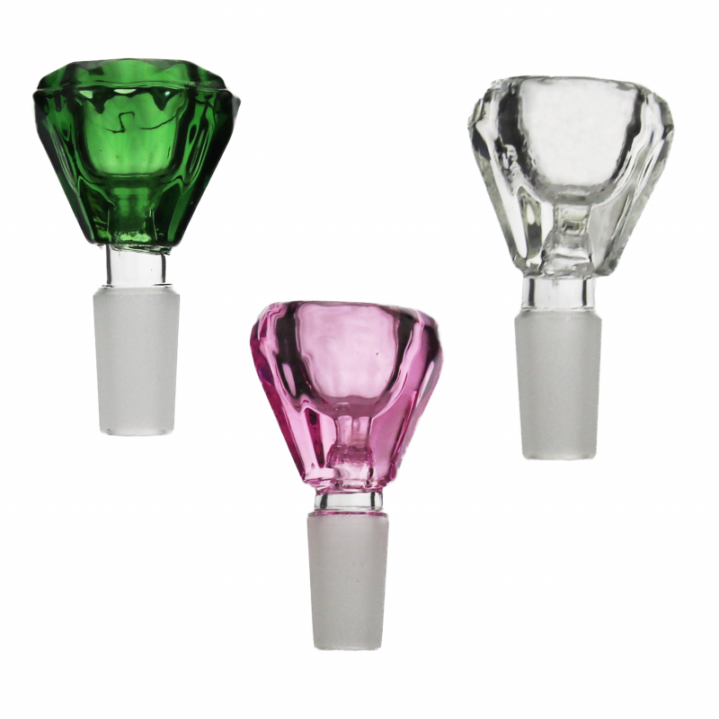 Wholesale Diamond Shape Slider 14mm Glass Cone Piece with Unique Design