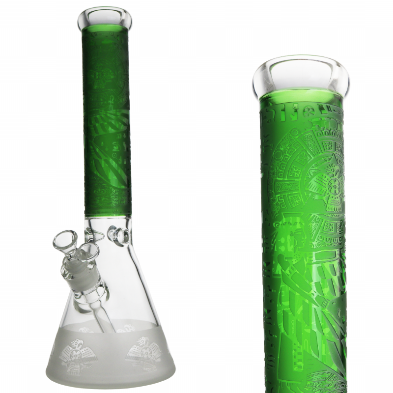 Wholesale Pharaohs Large Glass Beaker Bong 7mm – Egyptian Engraved Design – Bulk Buy