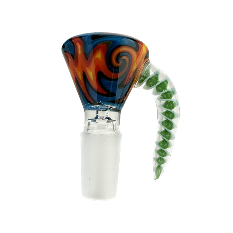 Wholesale Wig Wag Glass Slider Cone Piece CP – 14mm with Coiled-Looking Handle