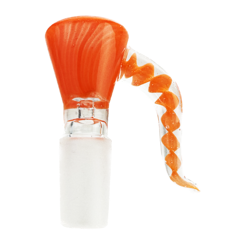 Wholesale Colorful Glass Slider Cone Piece 14mm with Colored Coiled Handle
