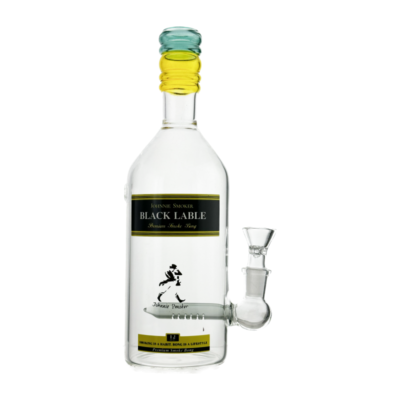 Johnnie Smoker Black Label Bong – 24cm Inline Perc Waterpipe