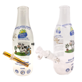 Moo Moo Happy Milk Bonza Bong Bottle – Whimsical and Unique Waterpipe for Tobacconists