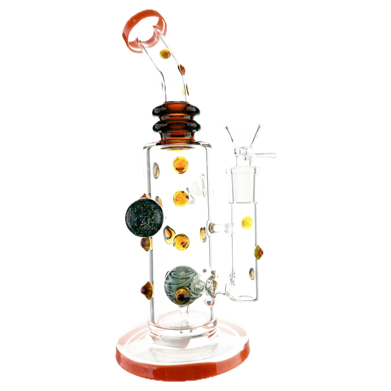 Billy Mate 25cm Bong with Wigwag Ball Perc, Colored Accents, and Marble Inlays