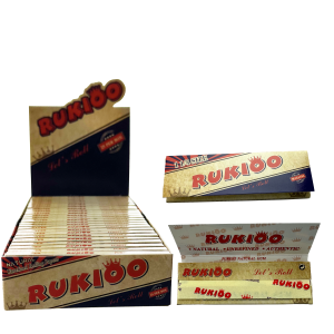 Rukioo Rolling Paper 1 1/4 – 50 natural leaves per pack, available in bulk for tobacconists and head shops.