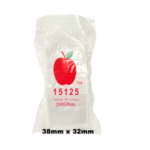 Premium Wholesale Apple Clear Zip Lock Plastic Bags 15125 Resealable – 38mm x 32mm Stash Bags – Bulk Buy at Down Under Wholesalers