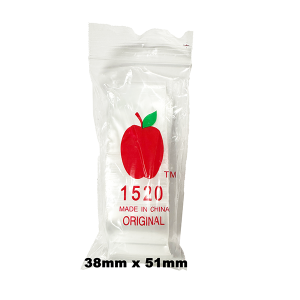 Premium Wholesale Apple Clear Zip Lock Plastic Bags 1520 Resealable – 38mm x 51mm Stash Bags – Bulk Buy at Down Under Wholesalers