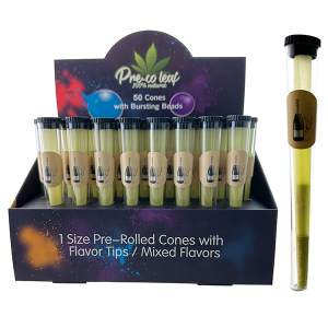 Exclusive Wholesale Champagne Flavoured Pre Rolled Cones with Bursting Beads – 1 1/4 Size – Down Under Wholesalers