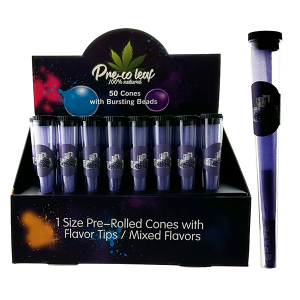 Exclusive Wholesale Grape Flavoured Pre Rolled Cones with Bursting Beads – 1 1/4 Size – Bulk Buy at Down Under Wholesalers