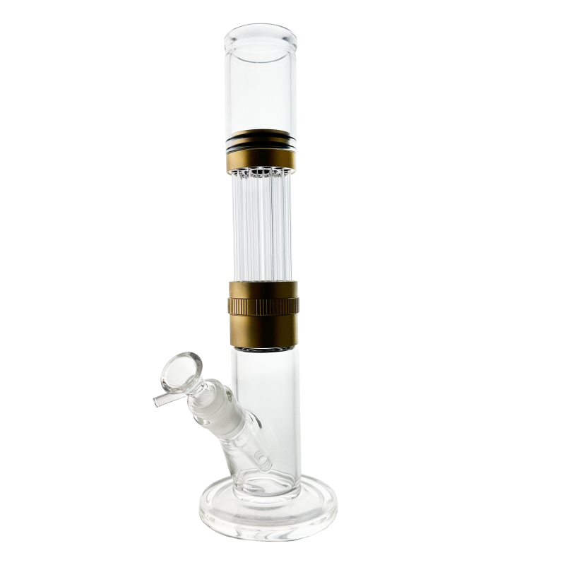 Wholesale Detachable Glass Bong – unique airflow adjustment, 3 piece design, 13.5 inches, available through Down Under Wholesalers.