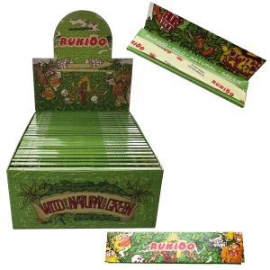 Rukioo King Size Rolling Papers in Wild Natural Green Packaging, 110mm