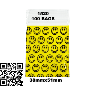 Premium Wholesale Smiley Face Zip Lock Bags 1520 – 38mm x 51mm Stash Bags – Bulk Buy