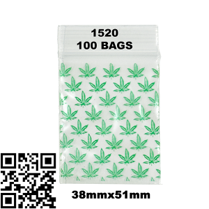 Premium Wholesale Apple Marijuana Leaf Print Zip Lock Plastic Bags 1520 – 38mm x 51mm Stash Bags – Bulk Buy