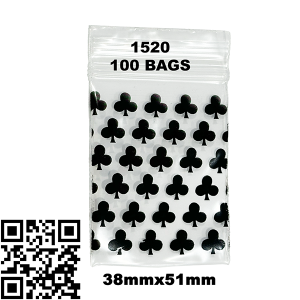 Premium Wholesale Club Symbol Zip Lock Bags 1520 – 38mm x 51mm Stash Bags – Bulk Buy