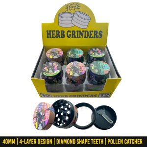 Wholesale 40mm Rick and Morty Unique Collection Metal Weed and Herb Grinder with Diamond Shape Teeth