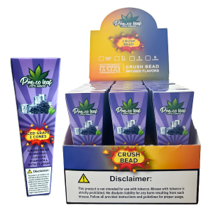 Wholesale Grape Flavoured King Size Pre Rolled Cones with Bursting Beads – 3 cones per pack, grape flavour, available at Down Under Wholesalers.