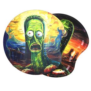 Mutant Pickle Metal Rolling Tray with Magnetic Lid – 18x17cm | 3D Lenticular Cover