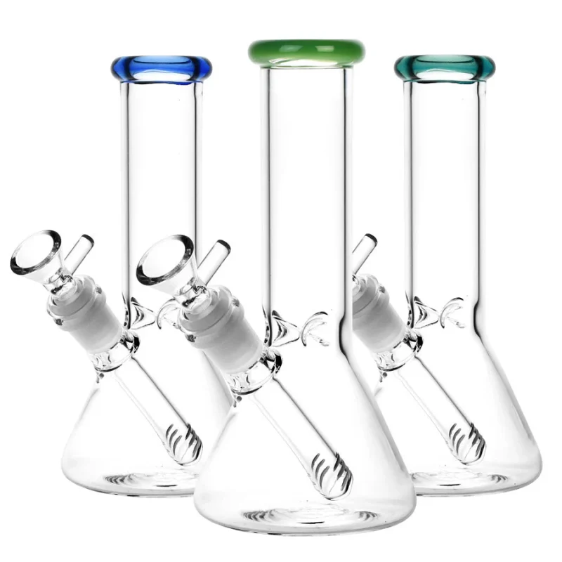 Colorful 20cm Mini Beaker Bong – 5mm Thick Glass Water Pipe