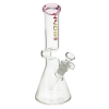 Classic Beaker Bong Zig-Zag Neck – 30cm Thick Glass with Colored Mouthpiece