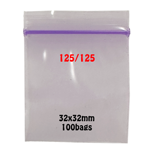 Purple Apple Zip Lock Plastic Bags 125/125 – 32mm x 32mm