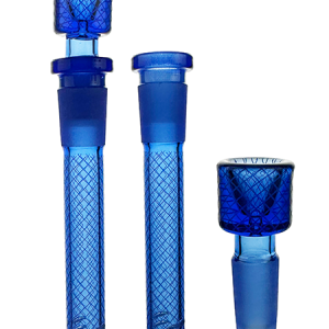 Blue Glass Stem and Cone Combo – 19mm to 14mm Joint, 8cm Length