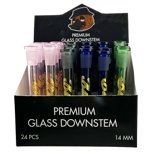 Billy Mate Glow In The Dark 14mm Glass Downstem – 11cm & 13.5cm – 6-Slit Diffuser – Display Box