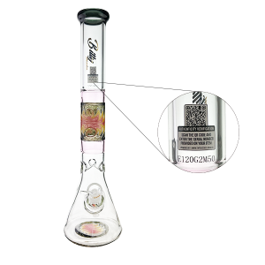 Billy Mate 45cm Wig Wag Art Beaker Bong with Worked Glass and Ice Catcher