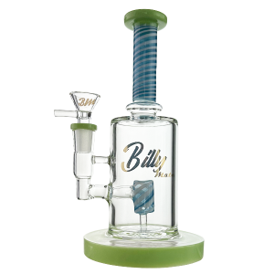 Billy Mate Spiral Core Perc Bong – 20cm Glass Bong with Colored Neck and Perc