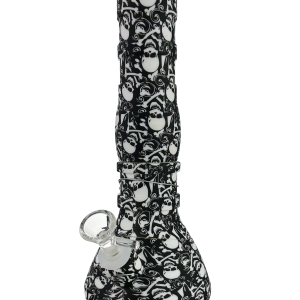 Crossbones Skull Silicone Bong – 28cm Beaker with Ice Catcher