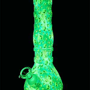 Alien Glow In The Dark Silicone Beaker Bong – 28cm with Ice Catcher and Silicone Body