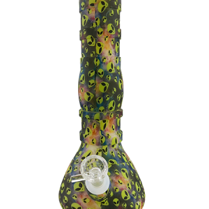 Alien Glow In The Dark Silicone Beaker Bong – 28cm with Ice Catcher and Silicone Body