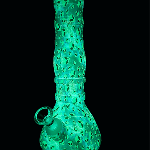Alien Glow In The Dark Silicone Beaker Bong – 28cm with Ice Catcher and Silicone Body