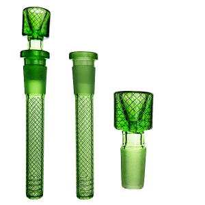 Green Glass Stem and Cone Combo