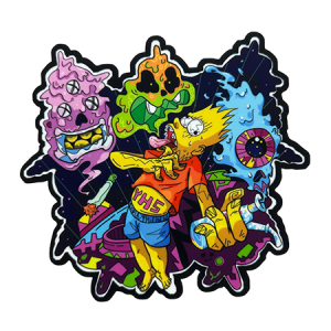 TripOut Terror Silicone Dab Mat with melting cartoon and monsters – 200x186mm