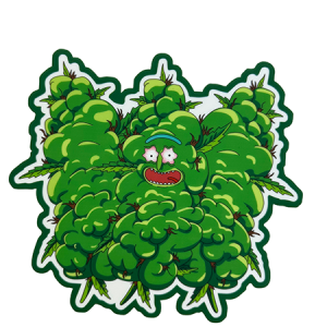 Dank Overload Silicone Dab Mat with weed-covered cartoon character – 200x186mm