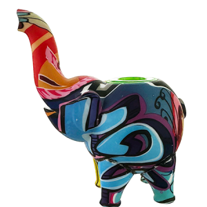 Graffiti Elephant Silicone Bong – Colorful Water Pipe