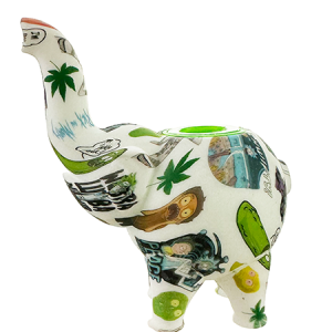 Cartoon Print Elephant Silicone Bong – 13cm