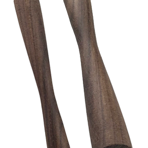 Hand-Carved Round Wooden Chillum with Flat Tip – Side Angle View