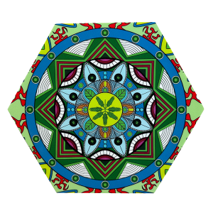 Psychedelic Hexagon Silicone Dab Mat – 22CM Non-Stick Heat Pad