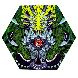 Psychedelic Hexagon Silicone Dab Mat – 22CM Non-Stick Heat Pad