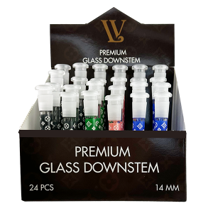 LV Diamond Print Glass Downstems – 14mm Mixed Sizes Display Box