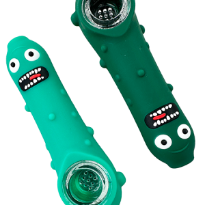 Pickle Rick Silicone Pipes in Light and Dark Green