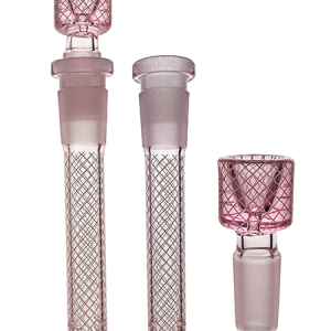 Pink Glass Stem and Cone Combo – 19mm to 14mm Joint, 8cm Length