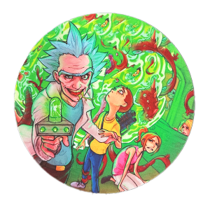 Round Silicone Dab Mat – Alien Sci-Fi Design